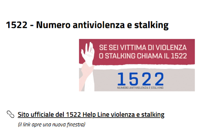 1522 - Numero antiviolenza e stalking